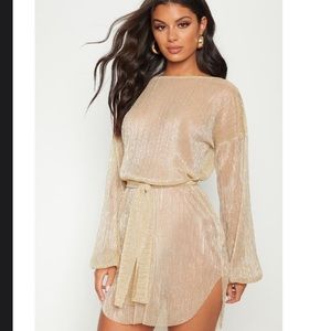 Gold Sheer Shift Dress | Never Worn!